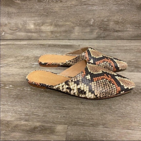 Madewell Snakeskin Leather Slide Sandals 6.5 NEW - Picture 3 of 11